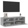 Wall-mounted TV unit in gray concrete engineered wood, 100x30x30 cm by , TV Furniture - Ref: Foro24-836888, Price: 53,30 €, D...