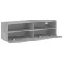 Wall-mounted TV unit in gray concrete engineered wood, 100x30x30 cm by , TV Furniture - Ref: Foro24-836888, Price: 53,30 €, D...