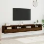 Wall-mounted TV units 2 pieces oak wood brown 100x30x30 cm by , TV Furniture - Ref: Foro24-836895, Price: 110,85 €, Discount: %