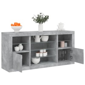 Sideboard mit betongrauen LED-Leuchten 142,5x37x67 cm von , Sideboards - Ref: Foro24-3209089, Preis: 172,74 €, Rabatt: %