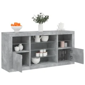 Sideboard with LED lights in concrete gray 142.5x37x67 cm by , Sideboards - Ref: Foro24-3209089, Price: 169,38 €, Discount: %