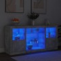 Sideboard with LED lights in concrete gray 142.5x37x67 cm by , Sideboards - Ref: Foro24-3209089, Price: 174,47 €, Discount: %