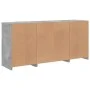 Aparador con luces LED gris hormigón 142,5x37x67 cm de , Aparadores - Ref: Foro24-3209089, Precio: 169,36 €, Descuento: %