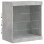 Sideboard with LED lights in concrete gray 142.5x37x67 cm by , Sideboards - Ref: Foro24-3209089, Price: 169,38 €, Discount: %