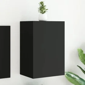 Engineered wood black wall TV stand 40.5x30x60 cm by , TV Furniture - Ref: Foro24-836912, Price: 43,64 €, Discount: %