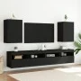 Engineered wood black wall TV stand 40.5x30x60 cm by , TV Furniture - Ref: Foro24-836912, Price: 43,64 €, Discount: %