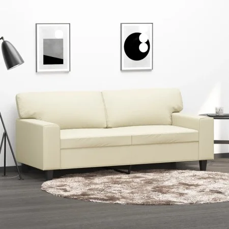 2-seater cream-colored synthetic leather sofa, 140 cm by , Sofas - Ref: Foro24-359418, Price: 229,73 €, Discount: %