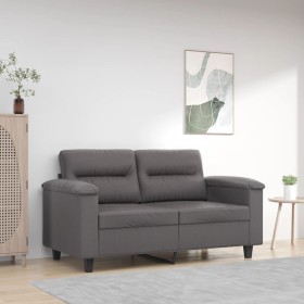 Sofá de 2 plazas de cuero sintético gris 120 cm