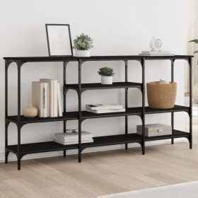 Black engineered wood console table 160x29x80 cm by , Side tables - Ref: Foro24-839063, Price: 86,65 €, Discount: %