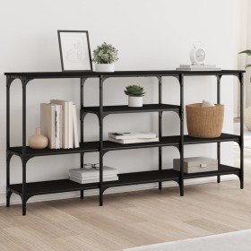 Mesa consola madera de ingeniería negra 160x29x80 cm de , Mesas auxiliares - Ref: Foro24-839063, Precio: 90,74 €, Descuento: %