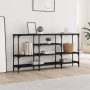 Black engineered wood console table 160x29x80 cm by , Side tables - Ref: Foro24-839063, Price: 90,74 €, Discount: %