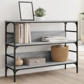 Engineered wood gray Sonoma console table 100x32x75 cm by , Side tables - Ref: Foro24-839061, Price: 64,67 €, Discount: %