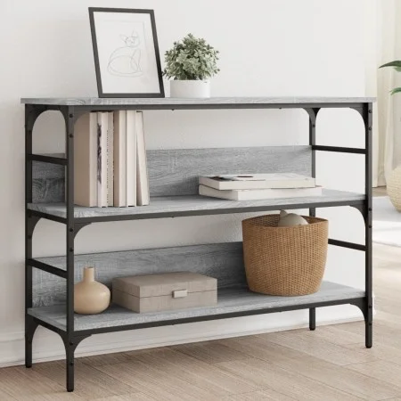 Engineered wood gray Sonoma console table 100x32x75 cm by , Side tables - Ref: Foro24-839061, Price: 64,67 €, Discount: %