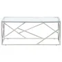 Silberner Couchtisch aus Edelstahl und gehärtetem Glas von , Couchtisch - Ref: Foro24-349937, Preis: 143,97 €, Rabatt: %