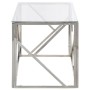 Mesa de centro plateada acero inoxidable y vidrio templado de , Mesas de centro - Ref: Foro24-349937, Precio: 146,51 €, Descu...