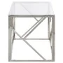 Silberner Couchtisch aus Edelstahl und gehärtetem Glas von , Couchtisch - Ref: Foro24-349937, Preis: 143,97 €, Rabatt: %