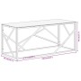 Mesa de centro plateada acero inoxidable y vidrio templado de , Mesas de centro - Ref: Foro24-349937, Precio: 146,51 €, Descu...
