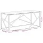Silberner Couchtisch aus Edelstahl und gehärtetem Glas von , Couchtisch - Ref: Foro24-349937, Preis: 143,97 €, Rabatt: %
