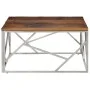Mesa de centro de acero inoxidable plateado y madera maciza de , Mesas de centro - Ref: Foro24-349949, Precio: 134,82 €, Desc...
