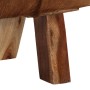 Banco de cuero de cabra auténtico marrón y blanco 110x30x45 cm