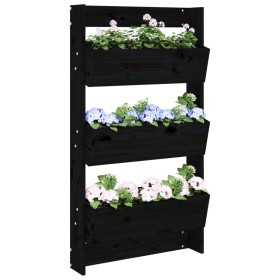 Jardinera de pared 3 niveles madera pino negro 60x18,5x110 cm de , Maceteros y jardineras - Ref: Foro24-825118, Precio: 87,82...