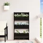 Wall planter 3 levels made of black pine wood 60x18.5x110 cm by , Pots and planters - Ref: Foro24-825118, Price: 86,43 €, Dis...