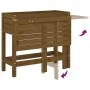 Jardinera con tapa plegable madera maciza de pino marrón miel de , Maceteros y jardineras - Ref: Foro24-825124, Precio: 96,73...