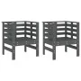 Garden chairs 2 units solid pine wood gray 61.5x53x71 cm by , Garden chairs - Ref: Foro24-825130, Price: 147,29 €, Discount: %