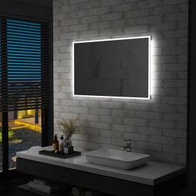 Espejo de pared de baño con LED 100x60 cm