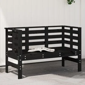 Gartenbank aus massivem Kiefernholz schwarz 111,5x53x71 cm von , Gartenbänke - Ref: Foro24-825139, Preis: 77,85 €, Rabatt: %