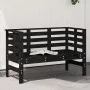 Banco de jardín madera maciza de pino negro 111,5x53x71 cm de , Bancos de jardín - Ref: Foro24-825139, Precio: 77,80 €, Descu...