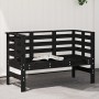 Banco de jardín madera maciza de pino negro 111,5x53x71 cm de , Bancos de jardín - Ref: Foro24-825139, Precio: 78,58 €, Descu...