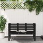 Banco de jardín madera maciza de pino negro 111,5x53x71 cm de , Bancos de jardín - Ref: Foro24-825139, Precio: 78,58 €, Descu...