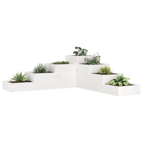 Planter 4 levels solid white pine wood 106x104.5x36 cm by , Pots and planters - Ref: Foro24-825325, Price: 100,50 €, Discount: %