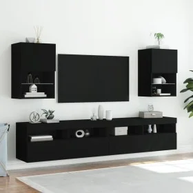 TV-Möbel mit LED-Leuchten 2 Stück schwarz 40,5x30x60 cm von , TV-Möbel - Ref: Foro24-837032, Preis: 82,00 €, Rabatt: %