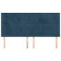 Cabeceros 4 unidades de terciopelo azul oscuro 100x5x78/88 cm