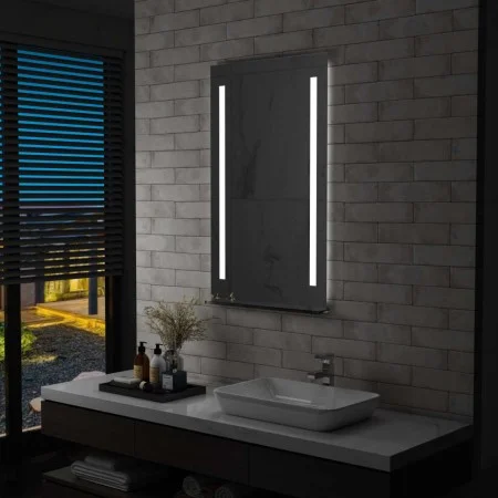 Bathroom wall mirror with LED lights and shelf 60x100 cm by vidaXL, Mirrors - Ref: Foro24-144716, Price: 78,35 €, Discount: %