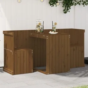 Balcony set, 2-seater, solid pine wood, honey brown. by , Garden sets - Ref: Foro24-825061, Price: 152,42 €, Discount: %