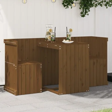 2-Sitzer-Balkongarnitur Kiefernholz massiv honigbraun von , Gartensets - Ref: Foro24-825061, Preis: 152,42 €, Rabatt: %
