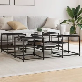 Engineered wood black coffee table 121x121x40 cm by , Coffee table - Ref: Foro24-839068, Price: 72,26 €, Discount: %