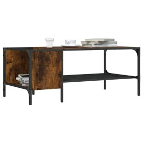 Center table with smoked oak engineered wood shelf 100x51x40cm by , Coffee table - Ref: Foro24-837734, Price: 48,47 €, Discou...