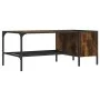 Center table with smoked oak engineered wood shelf 100x51x40cm by , Coffee table - Ref: Foro24-837734, Price: 48,47 €, Discou...
