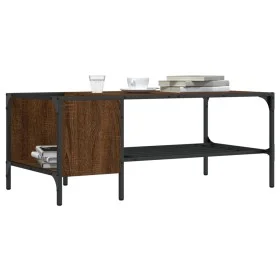 Center table with oak brown engineered wood shelf 100x51x40 cm by , Coffee table - Ref: Foro24-837736, Price: 35,54 €, Discou...