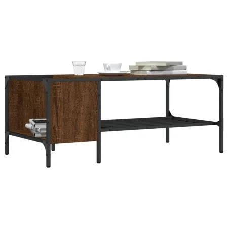 Center table with oak brown engineered wood shelf 100x51x40 cm by , Coffee table - Ref: Foro24-837736, Price: 35,54 €, Discou...
