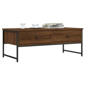 Mesa de centro madera de ingeniería marrón roble 101x49x39,5 cm de , Mesas de centro - Ref: Foro24-837741, Precio: 69,59 €, D...