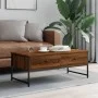 Engineered wood brown oak coffee table 101x49x39.5 cm by , Coffee table - Ref: Foro24-837741, Price: 69,59 €, Discount: %