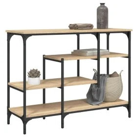 Sonoma oak console table with shelves 100x35x75 cm by , Side tables - Ref: Foro24-837788, Price: 64,69 €, Discount: %
