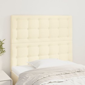 Cabeceros 2 unidades cuero sintético color crema 80x5x78/88cm
