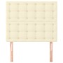 Cabeceros 2 unidades cuero sintético color crema 80x5x78/88cm