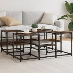 Engineered wood smoked oak coffee table 91x91x40 cm by , Coffee table - Ref: Foro24-839075, Price: 55,96 €, Discount: %